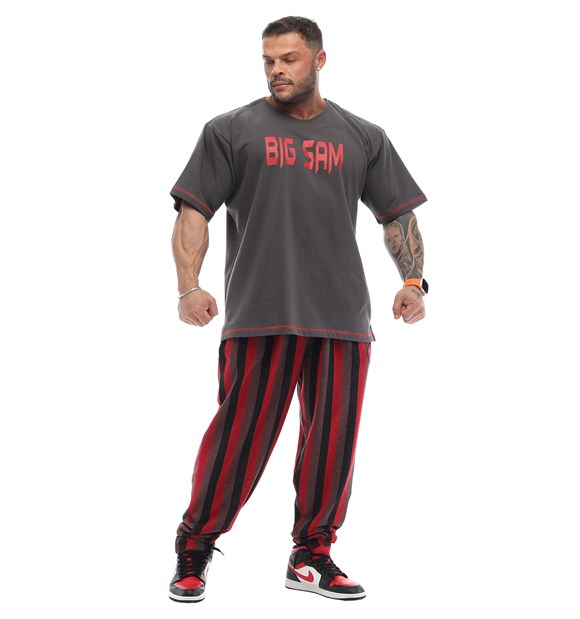 Mens Baggy Sweatpants with Pockets, Oversize Striped Oldschool Trackpants