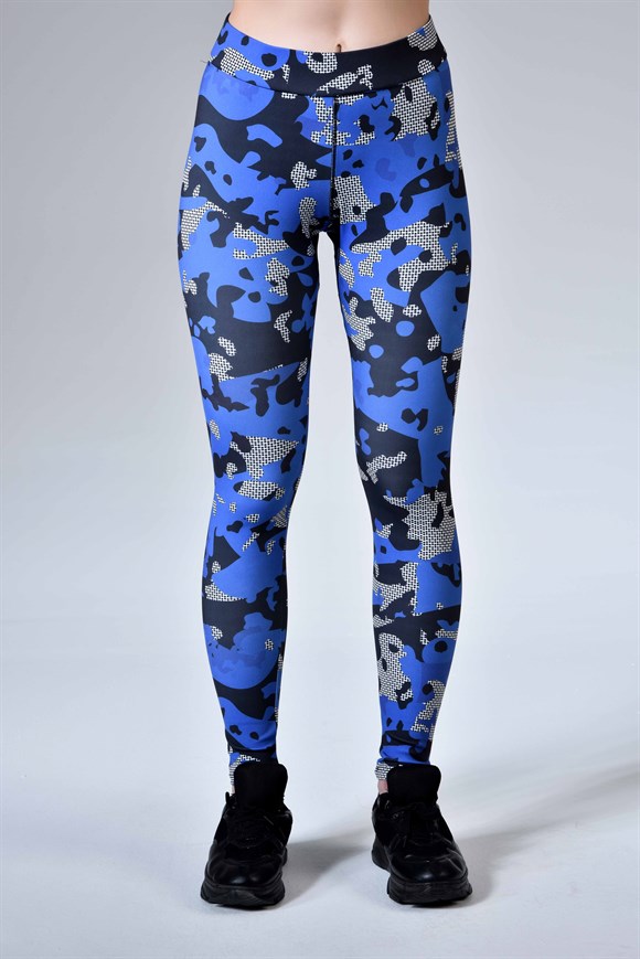 Workout Blue Camouflage Seamless Leggings