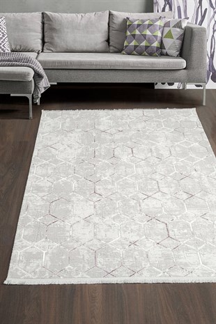 Carpetde Home Nouve Serisi Akrilik Koridor Salon Yatak Odası Mutfak için Tüm Ebatlı İpeksi Sık Dokulu Halı NV1067