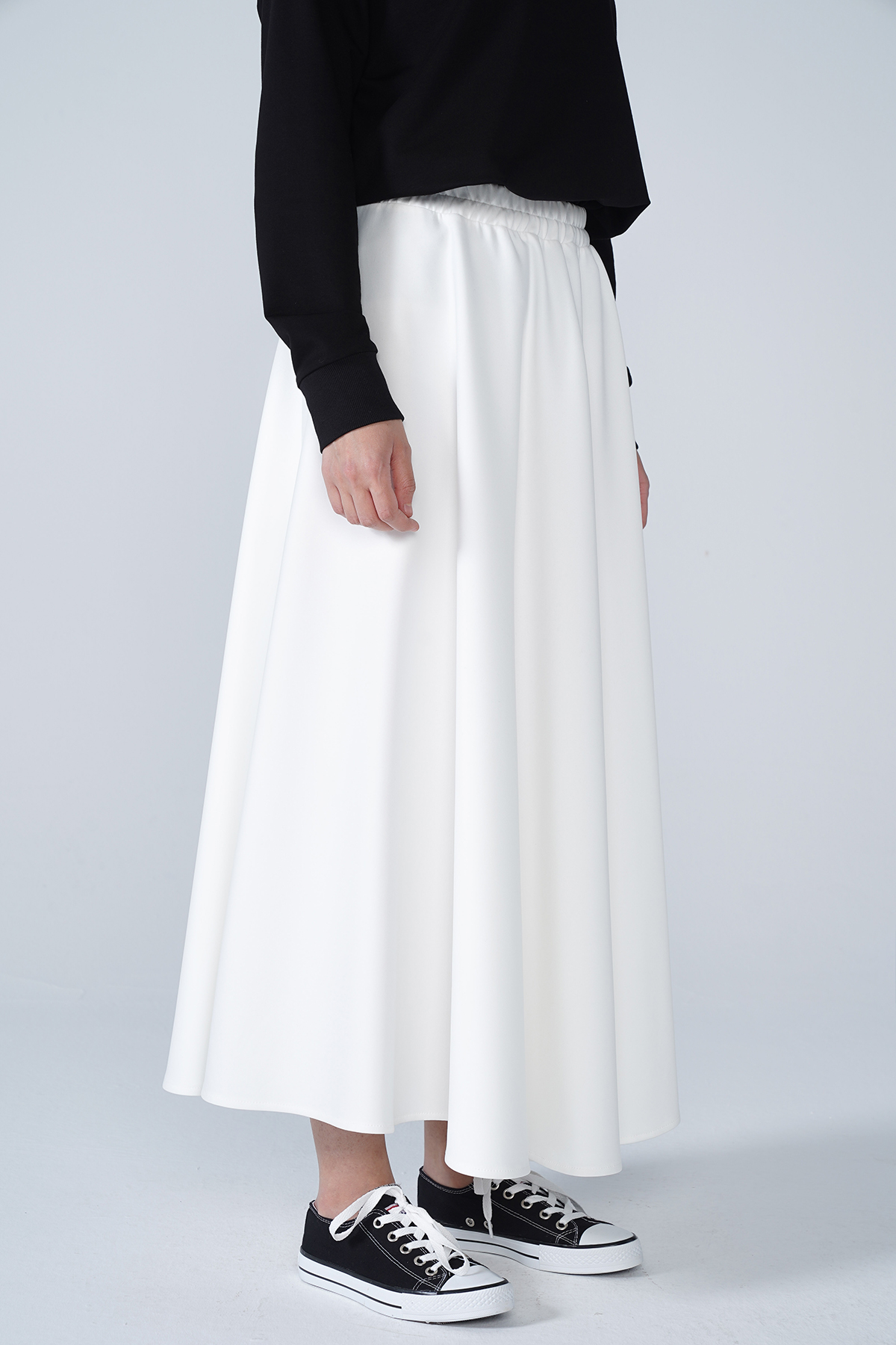 Scuba Kloş Etek Beyaz