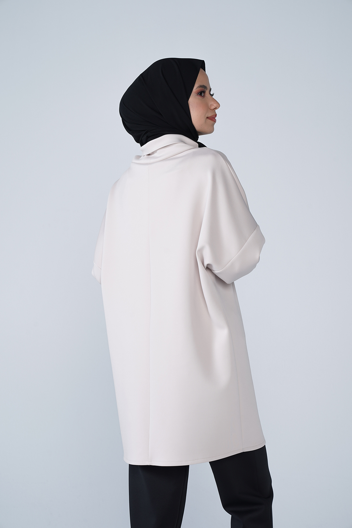 Yüksek Yaka Basic Scuba Tunik Taş