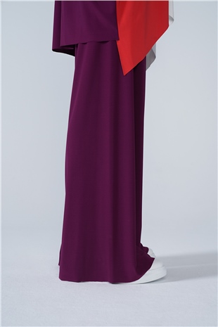 Asimetrik Kesim Garnili Sandy İkili Takım Mor