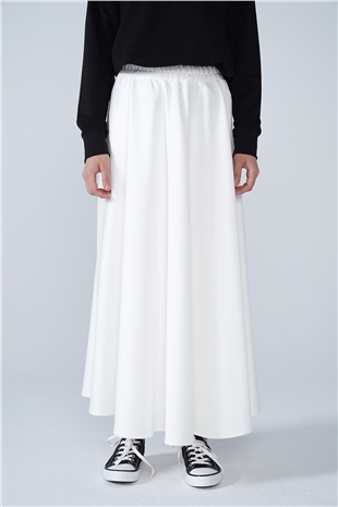 Scuba Kloş Etek Beyaz