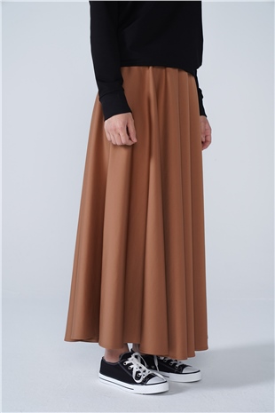 Scuba Kloş Etek Taba