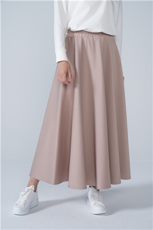 Scuba Kloş Etek Vizon