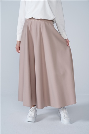 Scuba Kloş Etek Vizon