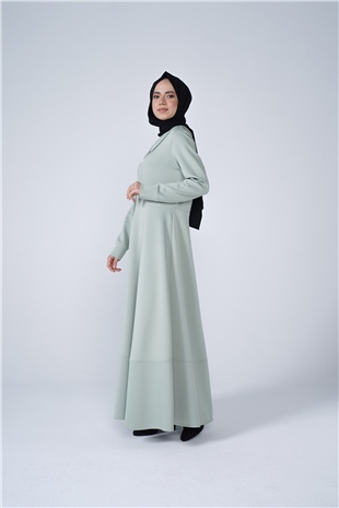 Scuba Kumaş Bebe Yaka Nil Elbise Mint