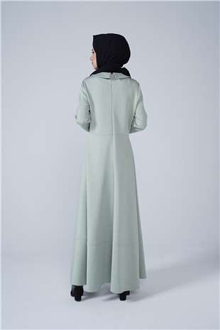 Scuba Kumaş Bebe Yaka Nil Elbise Mint