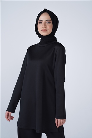 Scuba Kumaş Bisiklet Yaka Basic İkili Takım Siyah