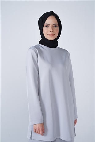 Scuba Kumaş Bisiklet Yaka Basic İkili Takım Gri