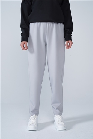 Scuba Kumaş Havuç Pantolon Gri