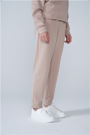 Scuba Kumaş Havuç Pantolon Vizon