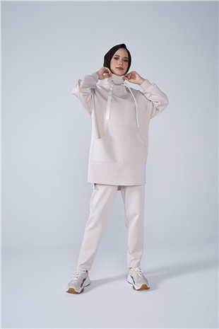 Scuba Kumaş Kanguru Cepli İkili Takım Taş