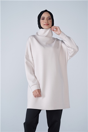 Yüksek Yaka Basic Scuba Tunik Taş