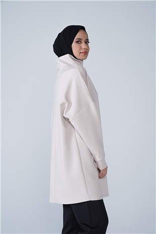 Yüksek Yaka Basic Scuba Tunik Taş