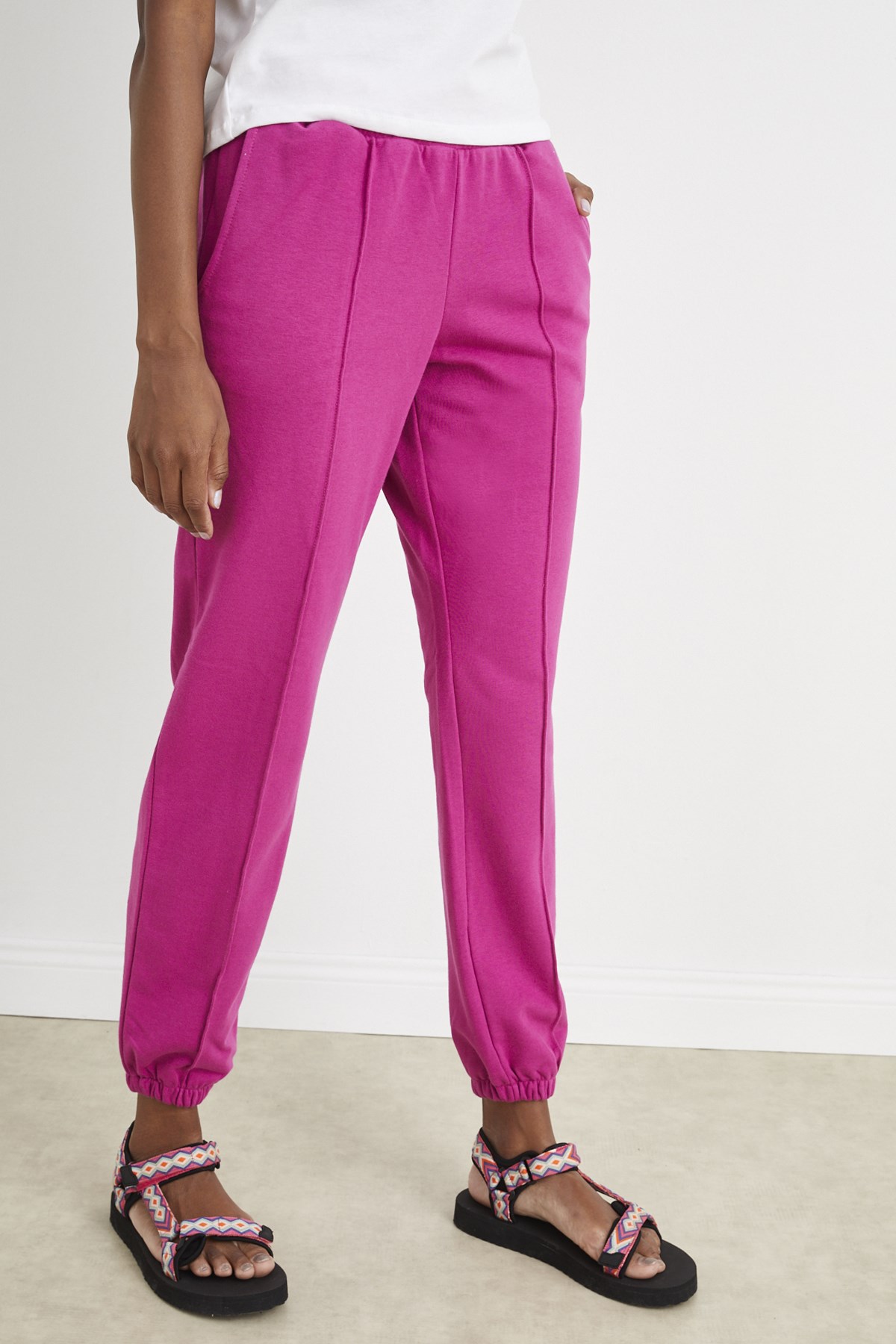 FUŞYA DİKİŞLİ JOGGER PANTOLON | curly