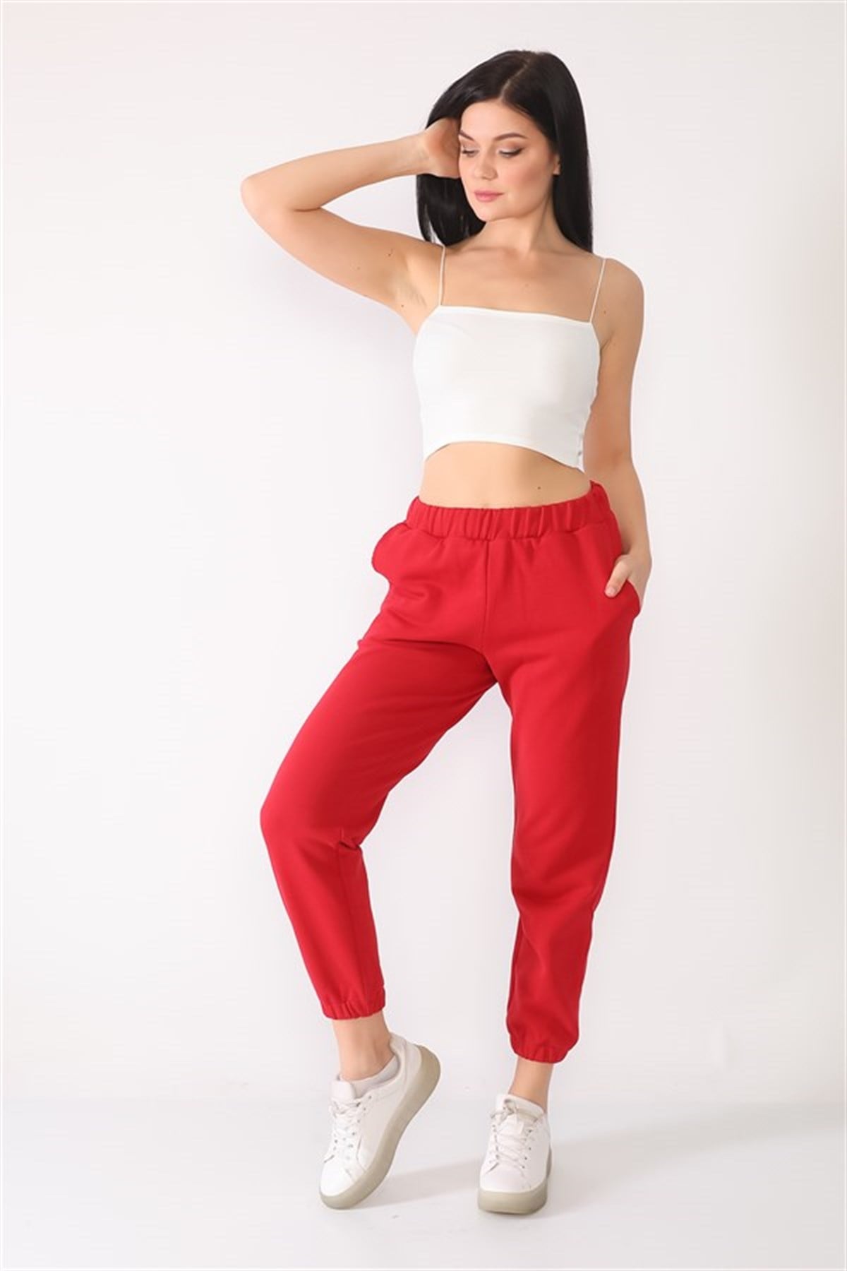 KIRMIZI JOGGER PANTOLON | curly