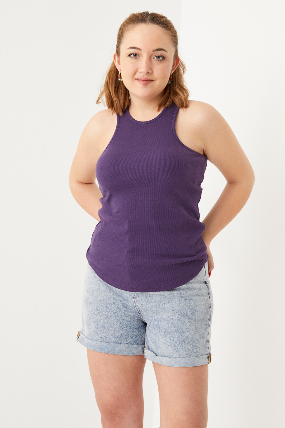 MOR HALTER YAKA KAŞKORSE ATLET | curly