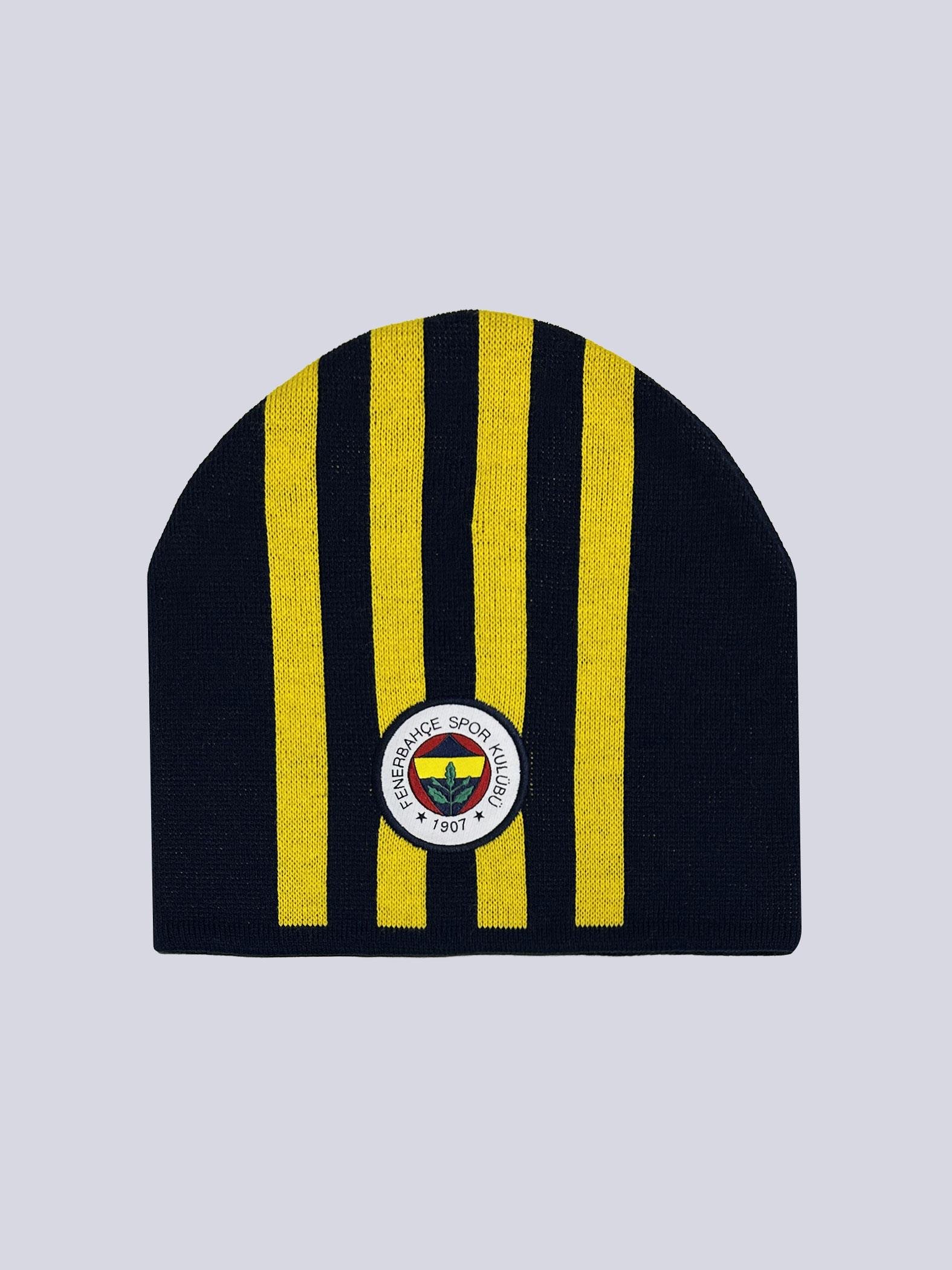 Fenerbahçe Çubuklu Sarı Lacivert Unisex Bere TA045UGK14