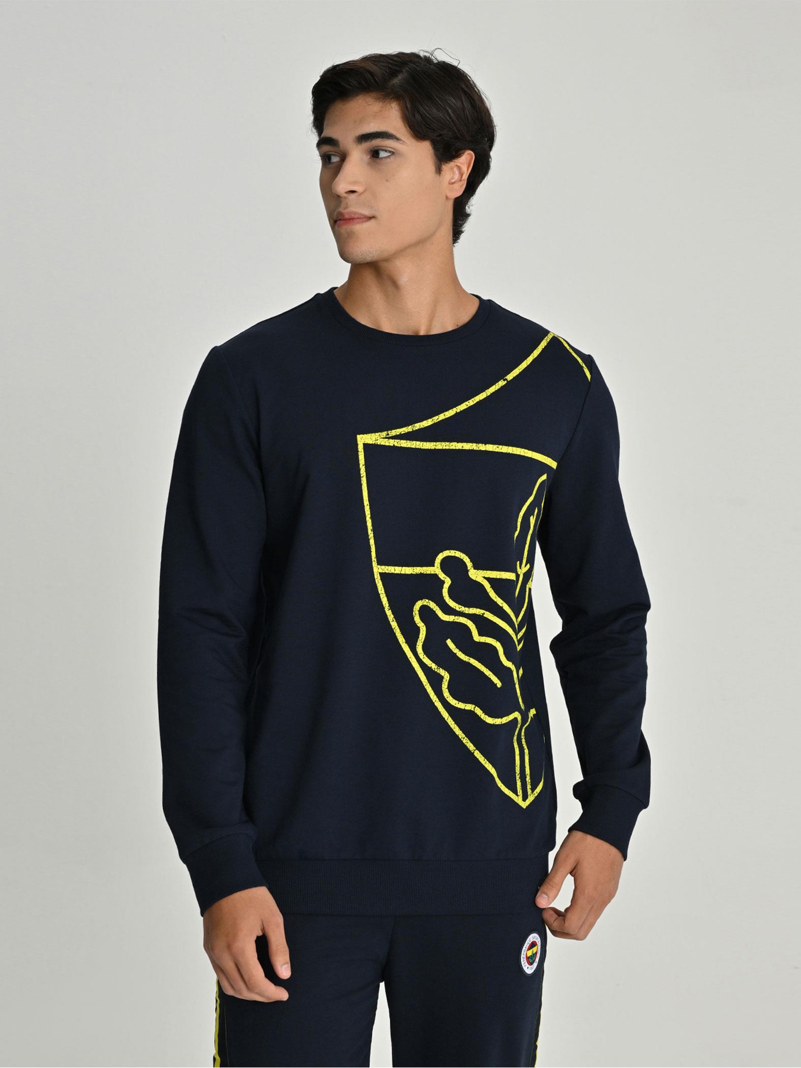 Fenerbahçe Erkek Tribün All Over Baskı Sweat TK017EGK05