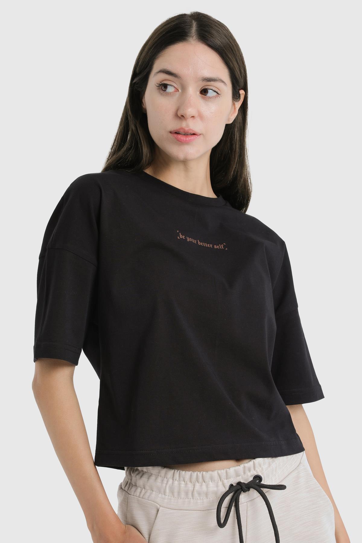 Air Life Kadın Crop Oversize Tişört 19116