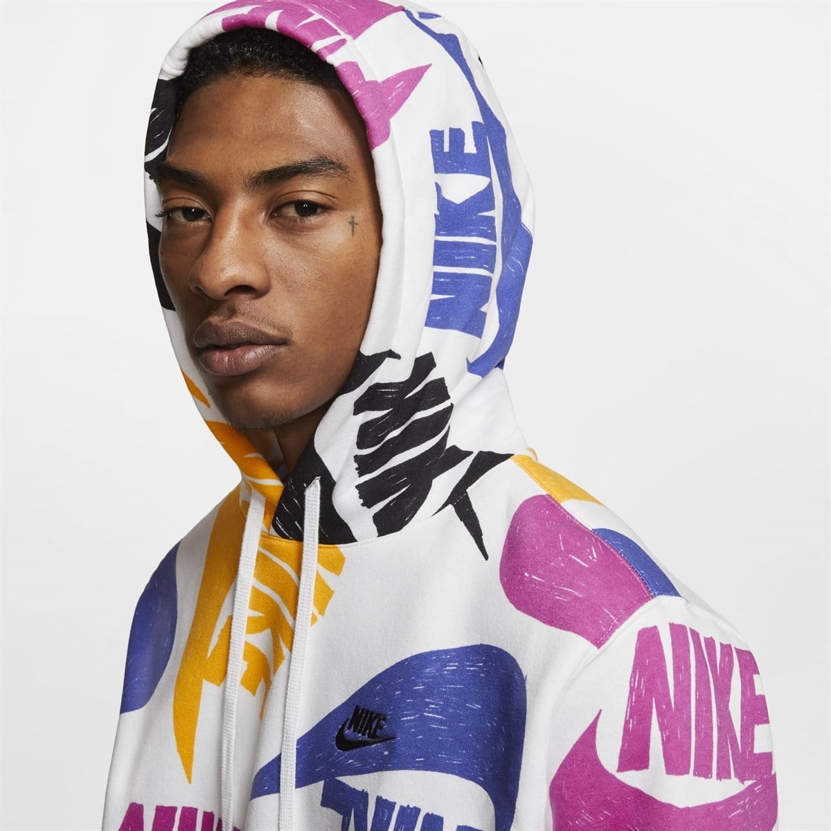 Nike M Nsw Club Hoodie Po Bb Aop 1 Erkek Sweat CJ6312-455