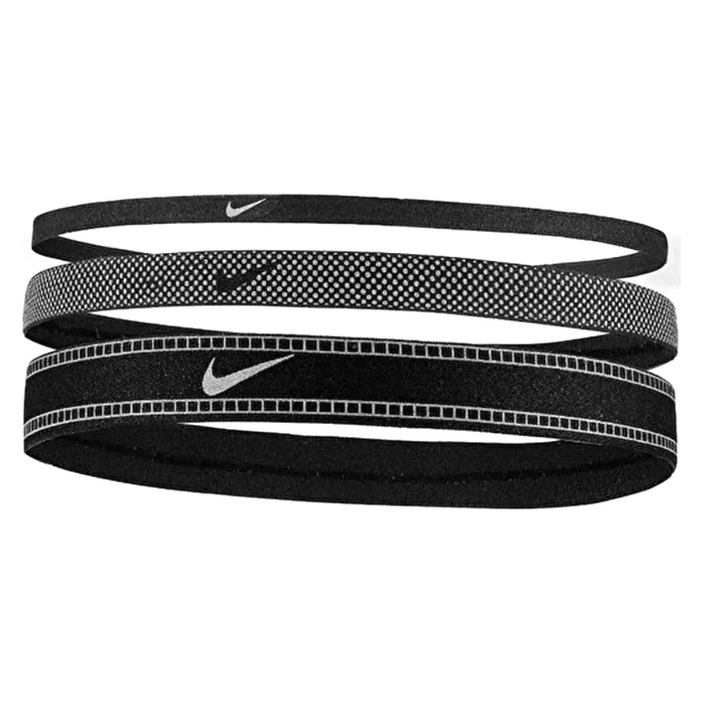 N ke M xed W dth Headbands 3 Pk Reflect ve Black S lver Blac Unisex Sac Band N1002040 Gozde Spor