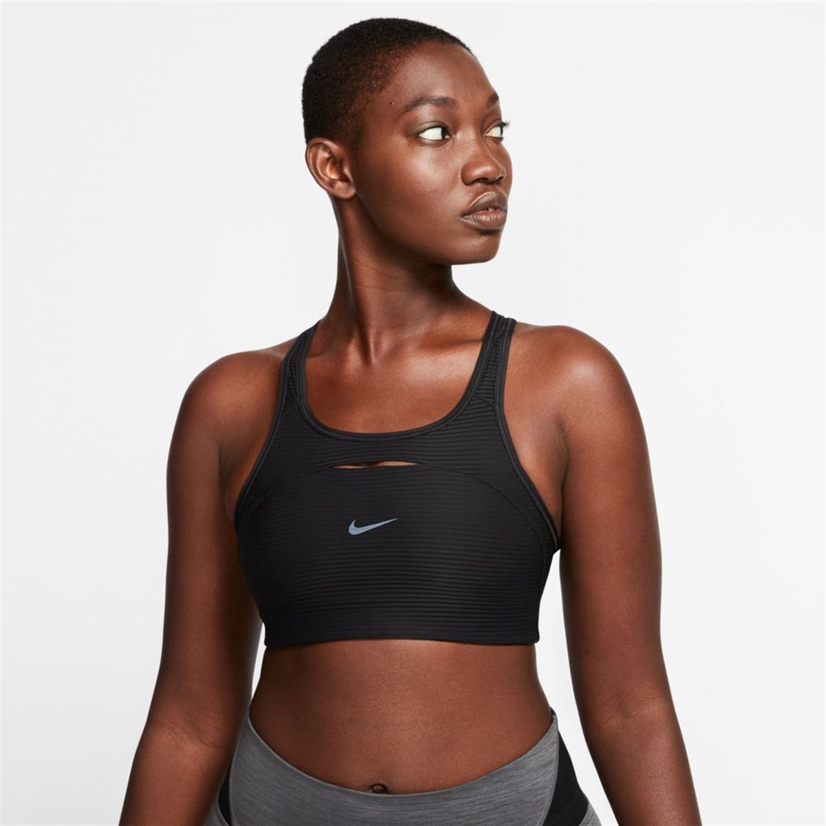 Nike Swoosh Bra Pad Shdw Strpe Kadın Büstiyer