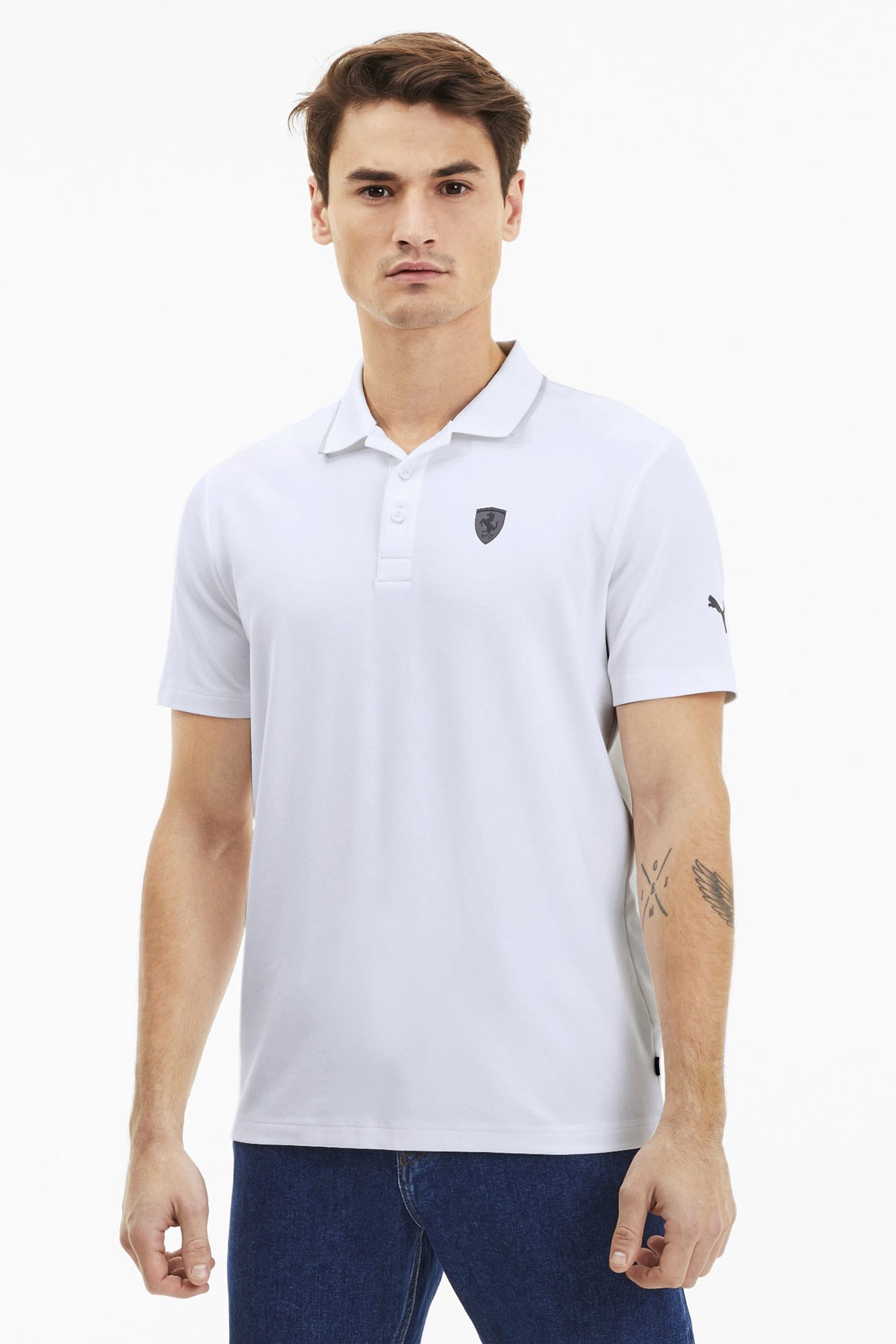 Puma Ferrari Polo Puma White Erkek Tişört