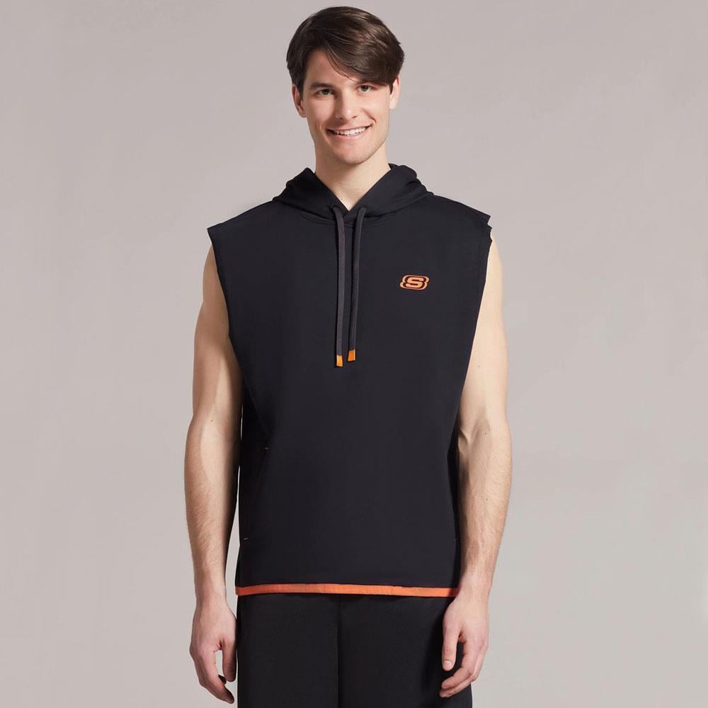 Skechers M Lw Fleece Two Yarn Mesh Detailed Sleeveless Hoodie Sweatshirt Erkek Sweat