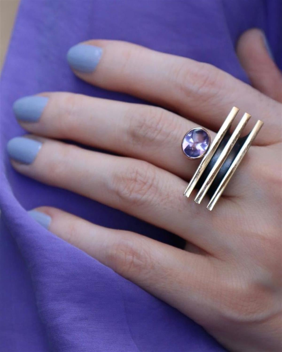 El Yapımı Ametist Yüzük