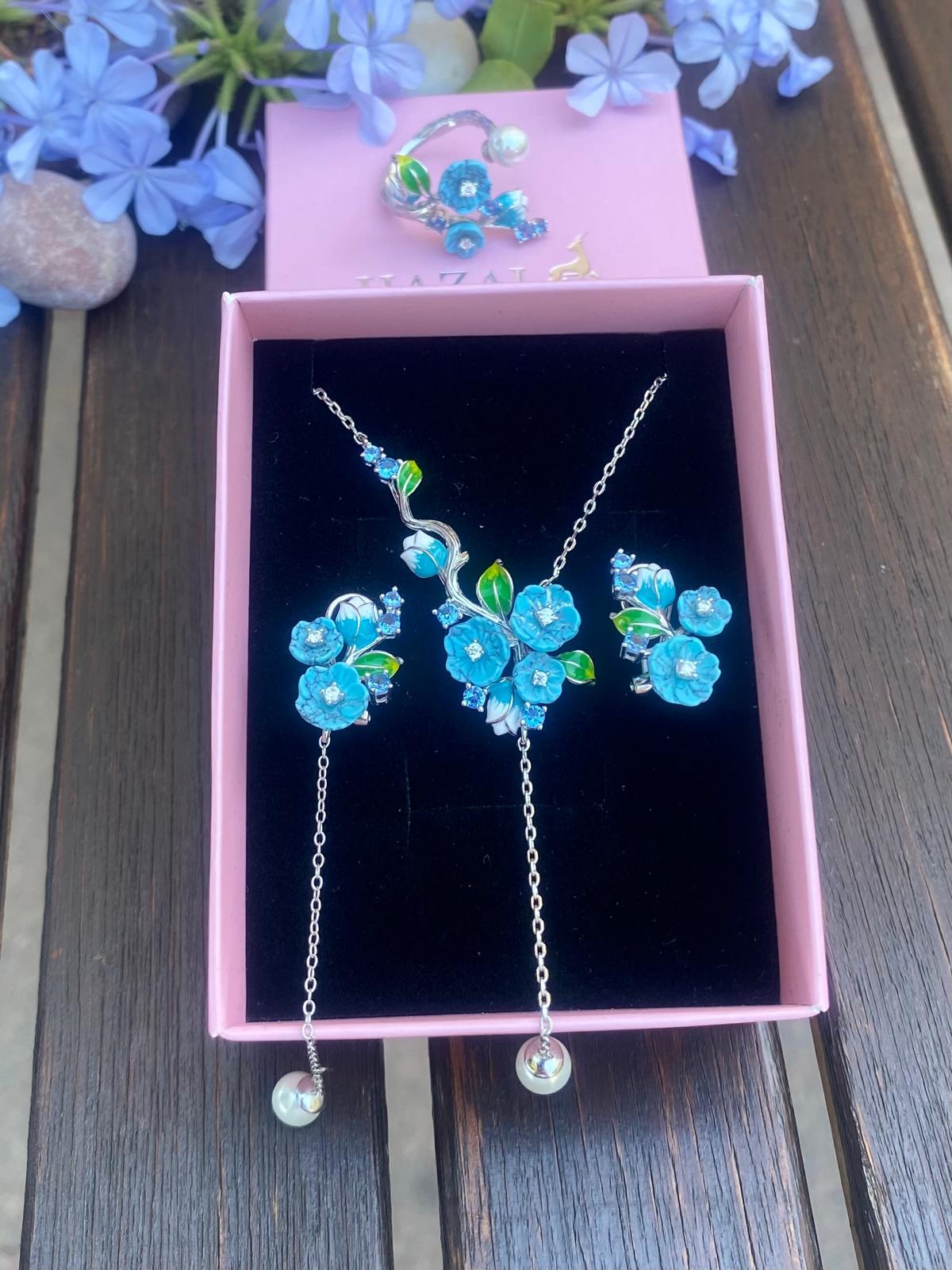 Turkuaz Çiçek Set