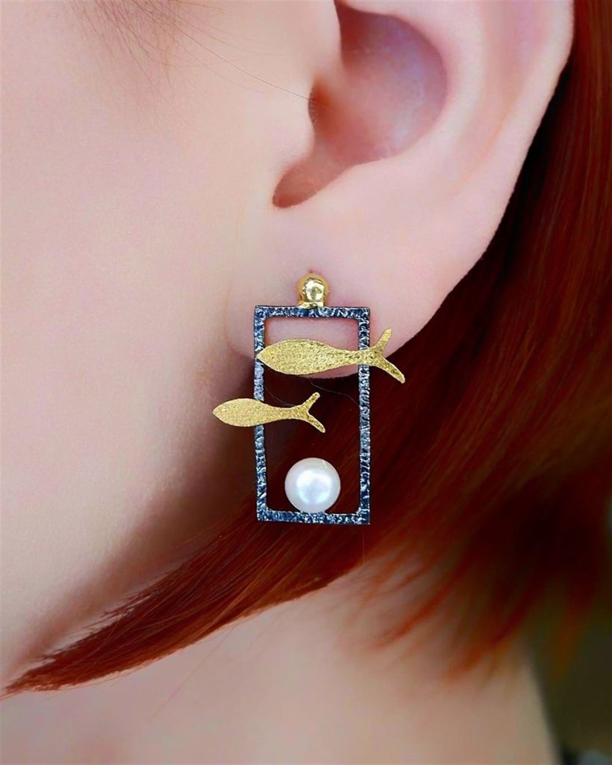 İncili Balık Küpe