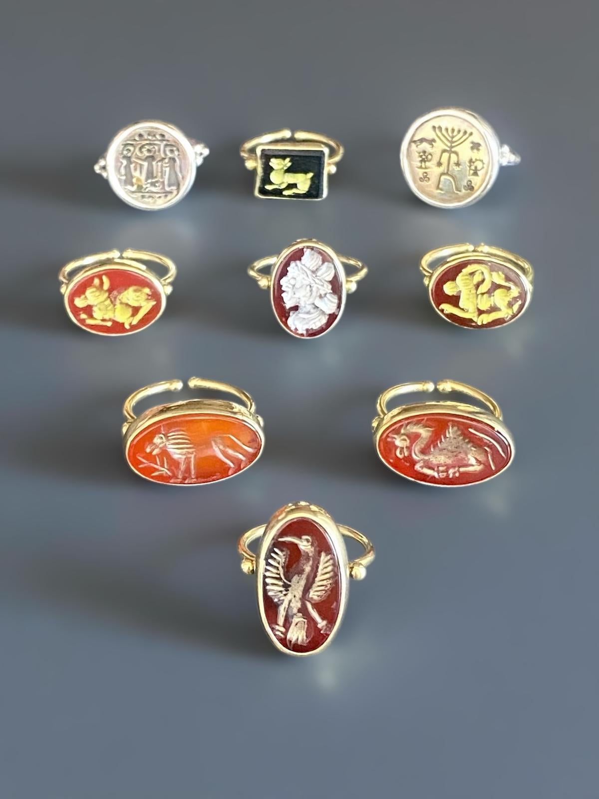 Oniks Taşlı Mitolojik Yüzük