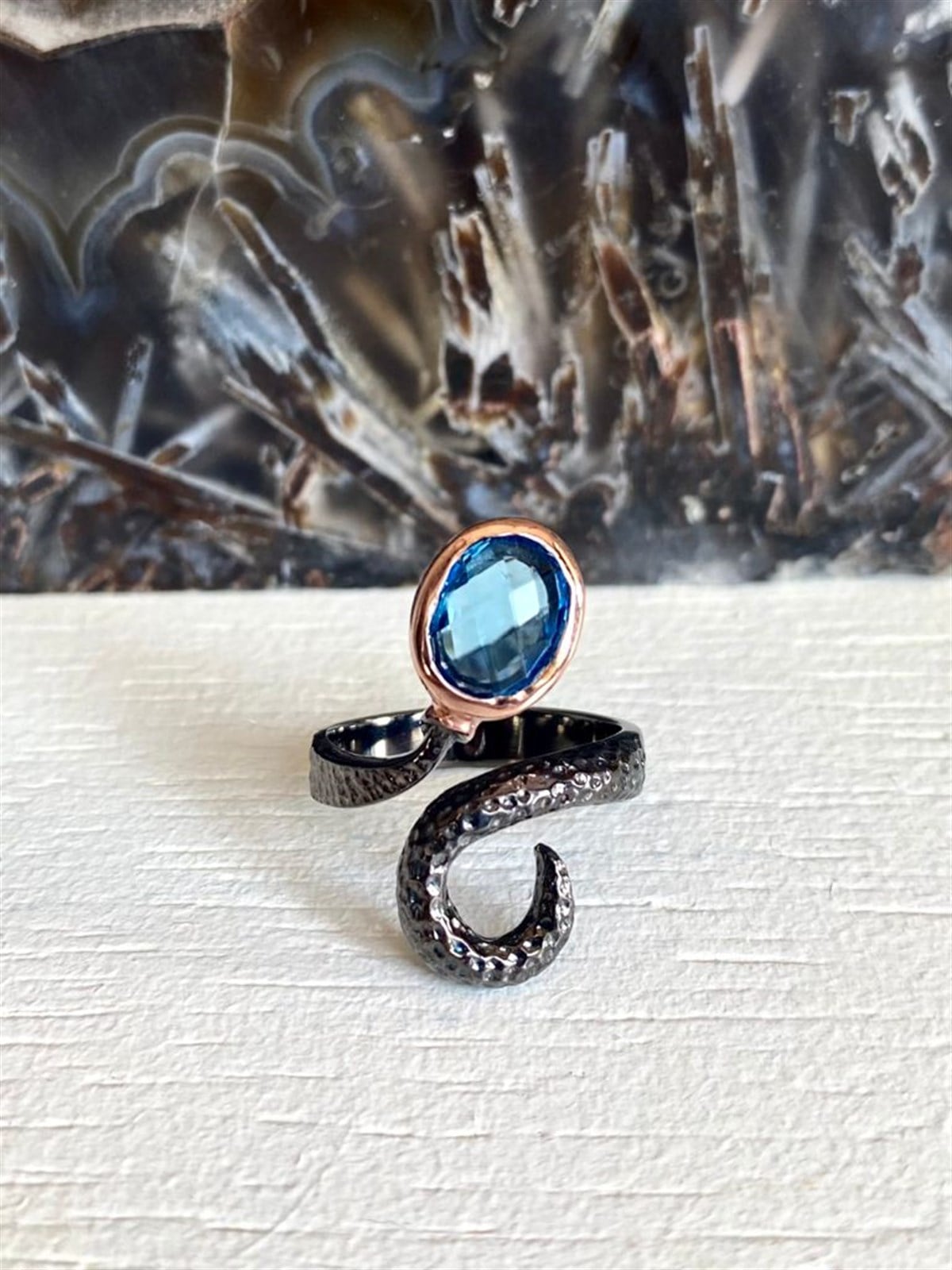 Aquamarin  Taşlı  Yüzük  