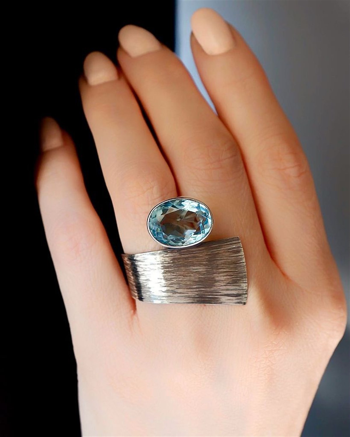 Aquamarine Taşlı Yüzük