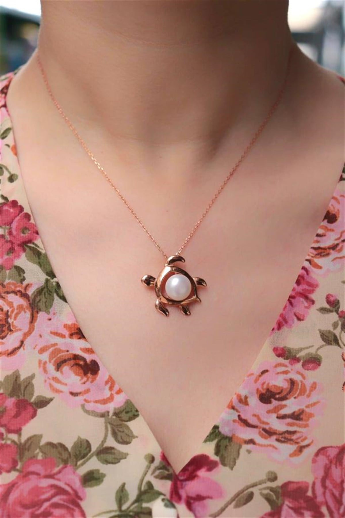 İncili Kaplumbağa Kolye