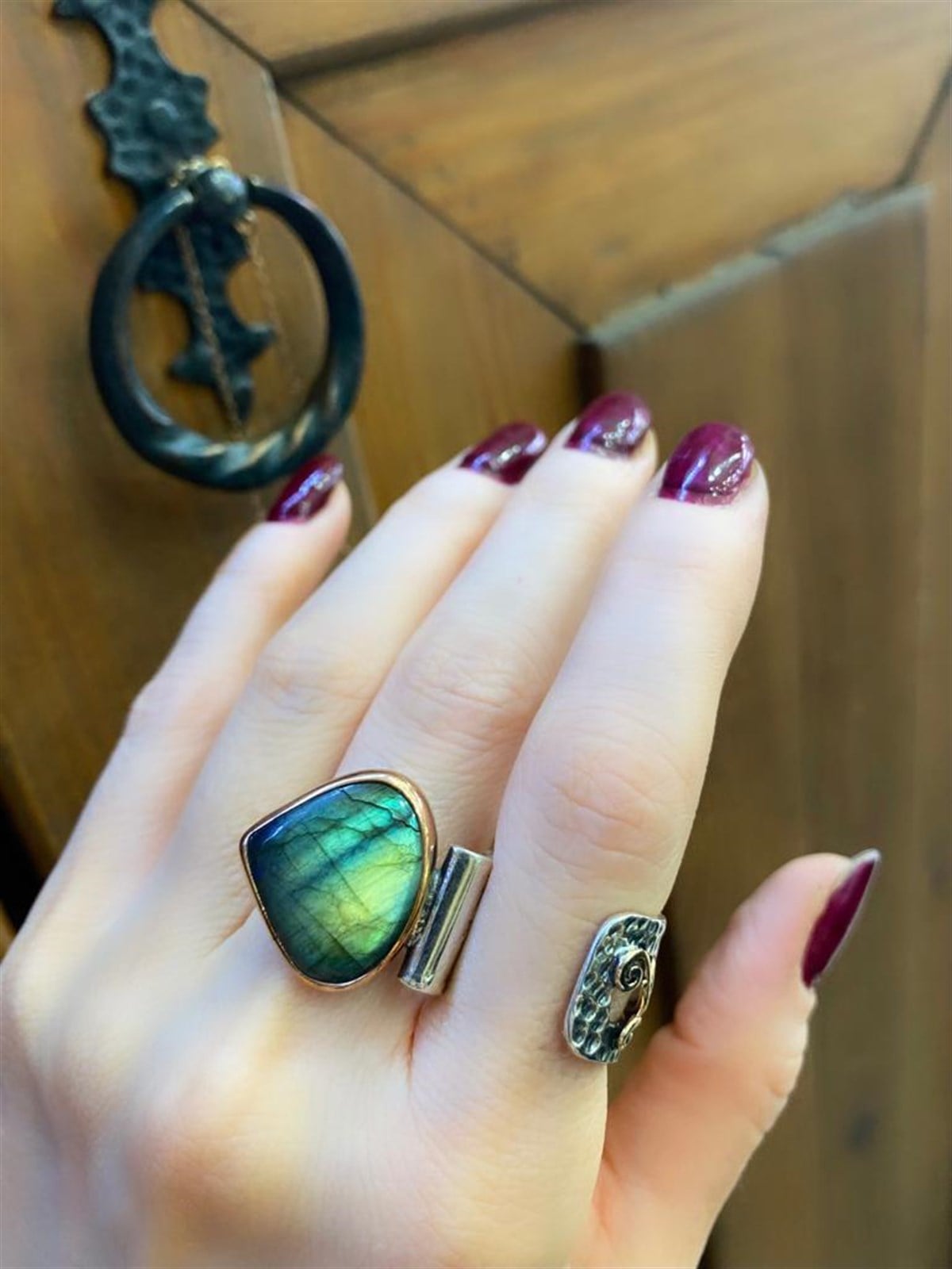 Labradorite Taşlı Tasarım Yüzük 