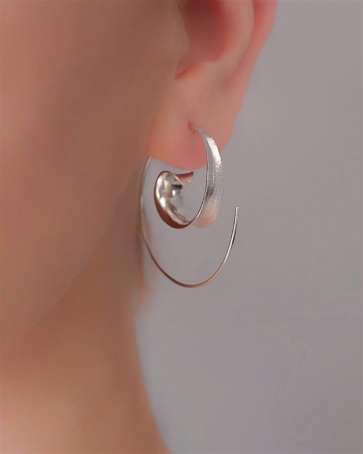 Lava El Yapımı Gümüş Küpe