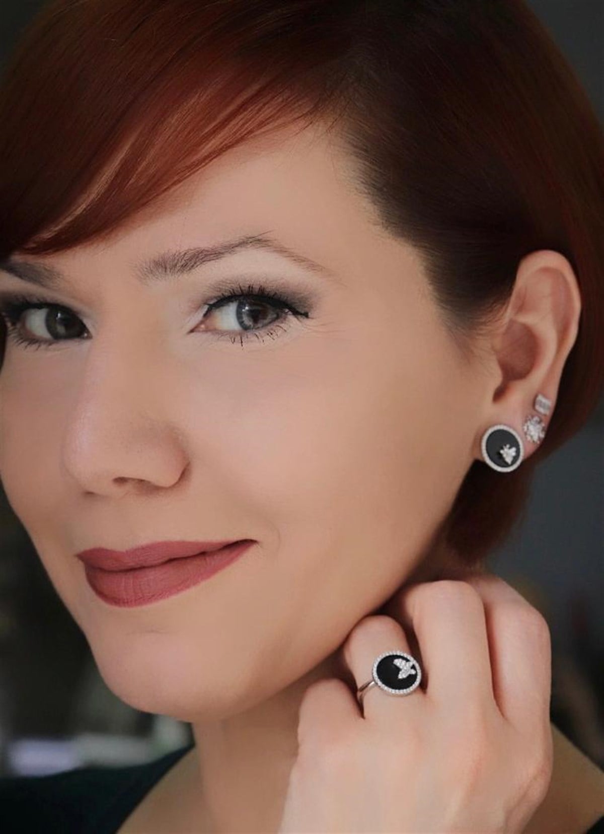 Onix Taşlı Kelebekli Yüzük