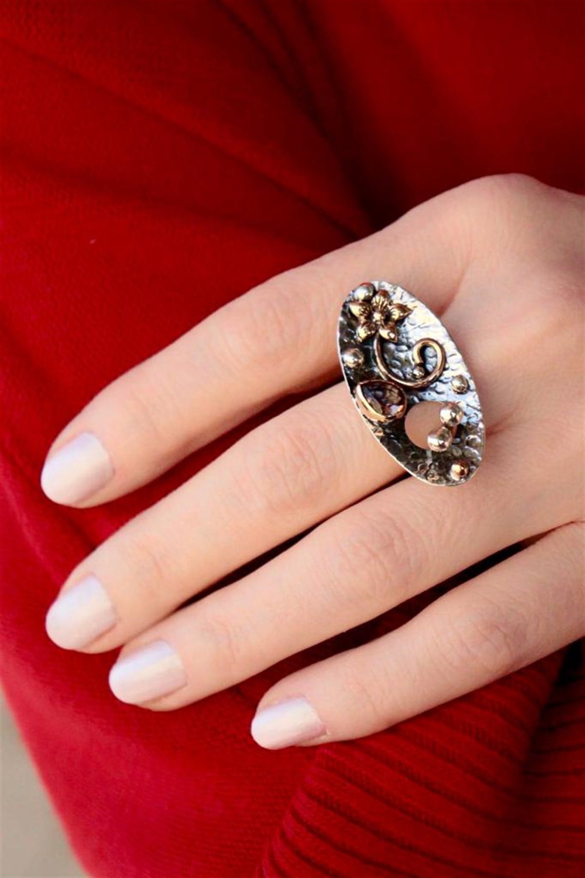 Sultanit Taşlı Tasarım Yüzük 