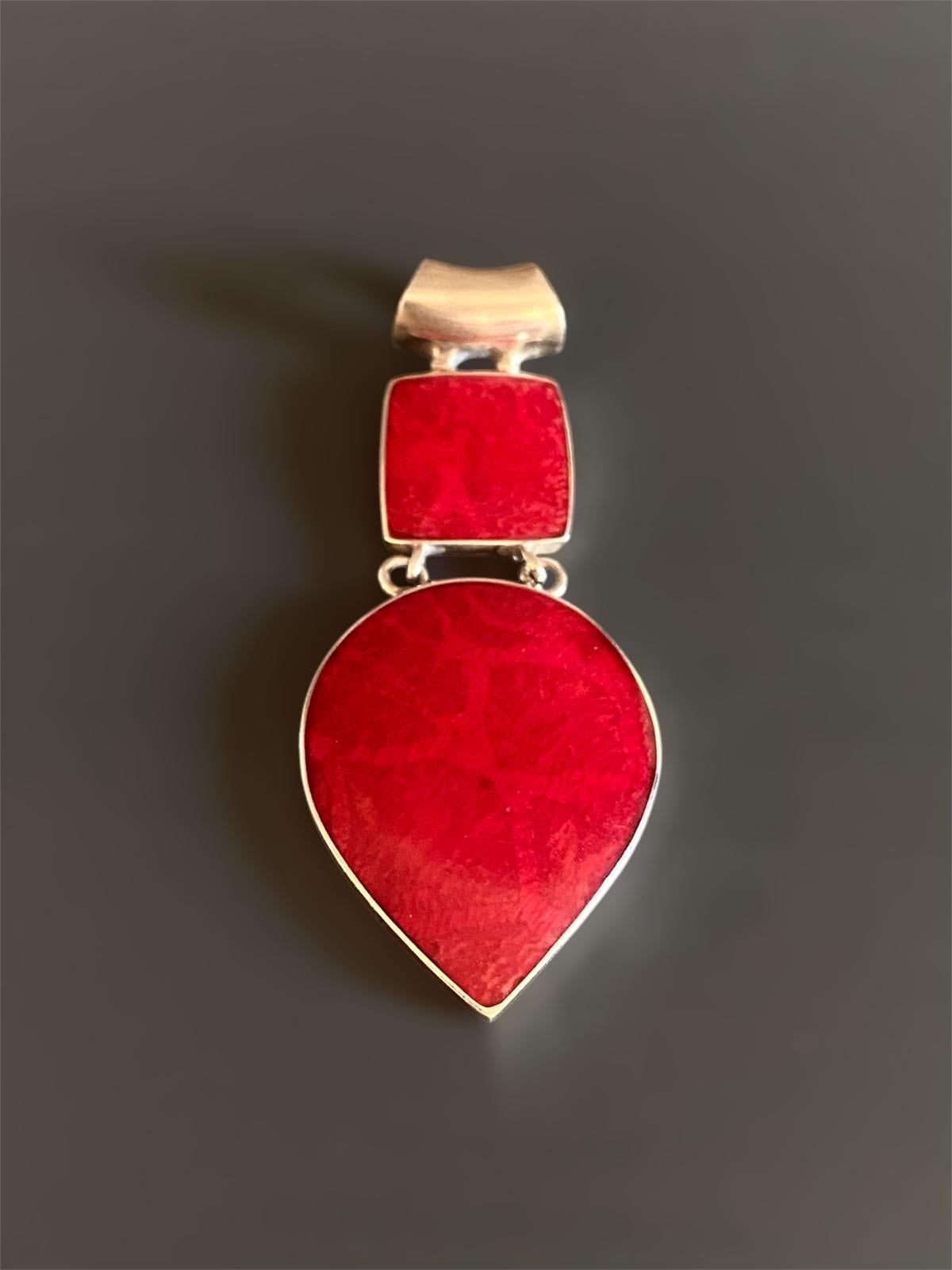 Damla Taşlı Mercan Kolye Ucu