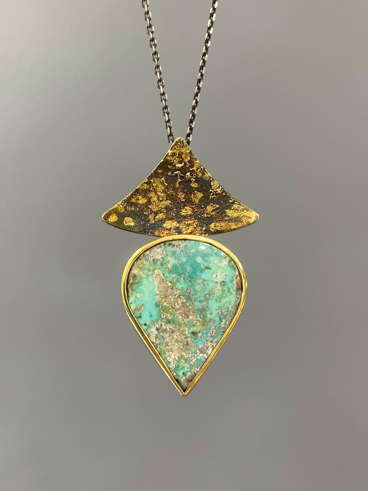 Damla Turkuaz Taşlı Kolye