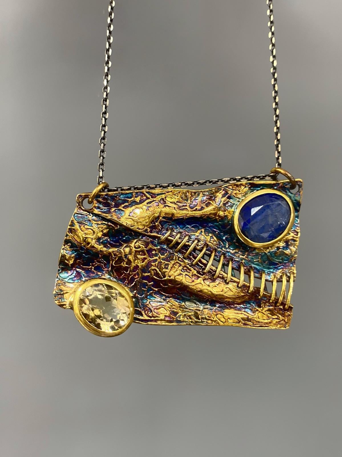 Kyanit Ve Citrin Taşlı Kolye