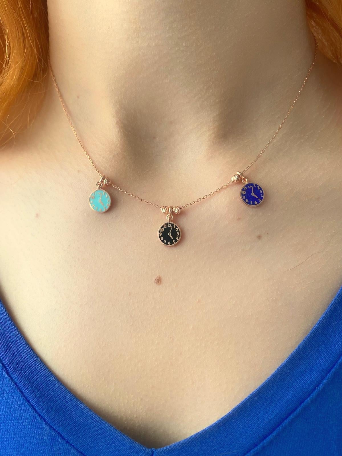 Mineli Trio Saat Kolye