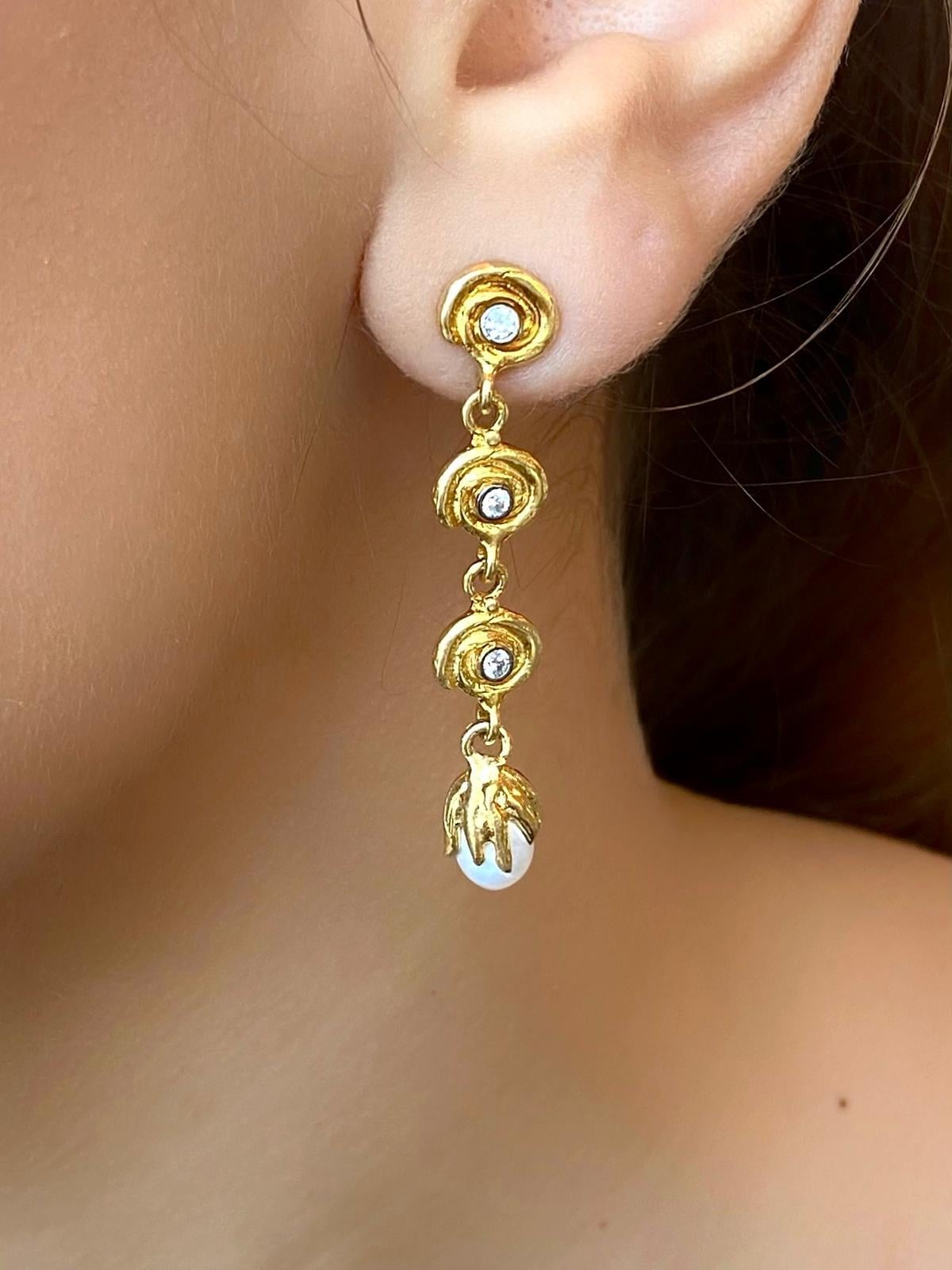 Tria Lava İnci Küpe