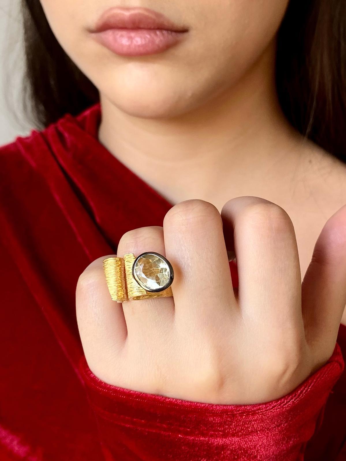 Limon Kuvars Yüzük