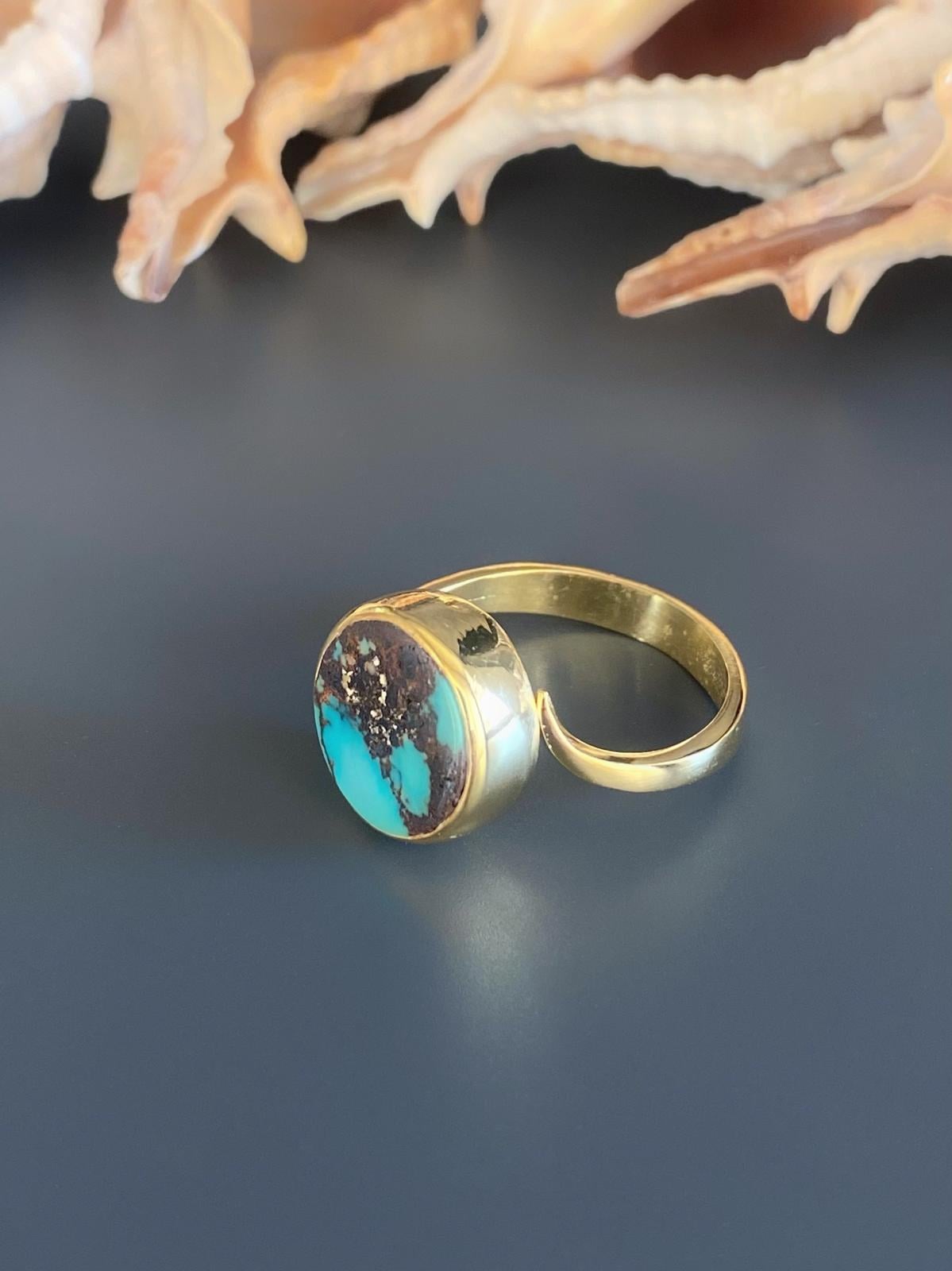 Oval Firuze Taşlı Yüzük