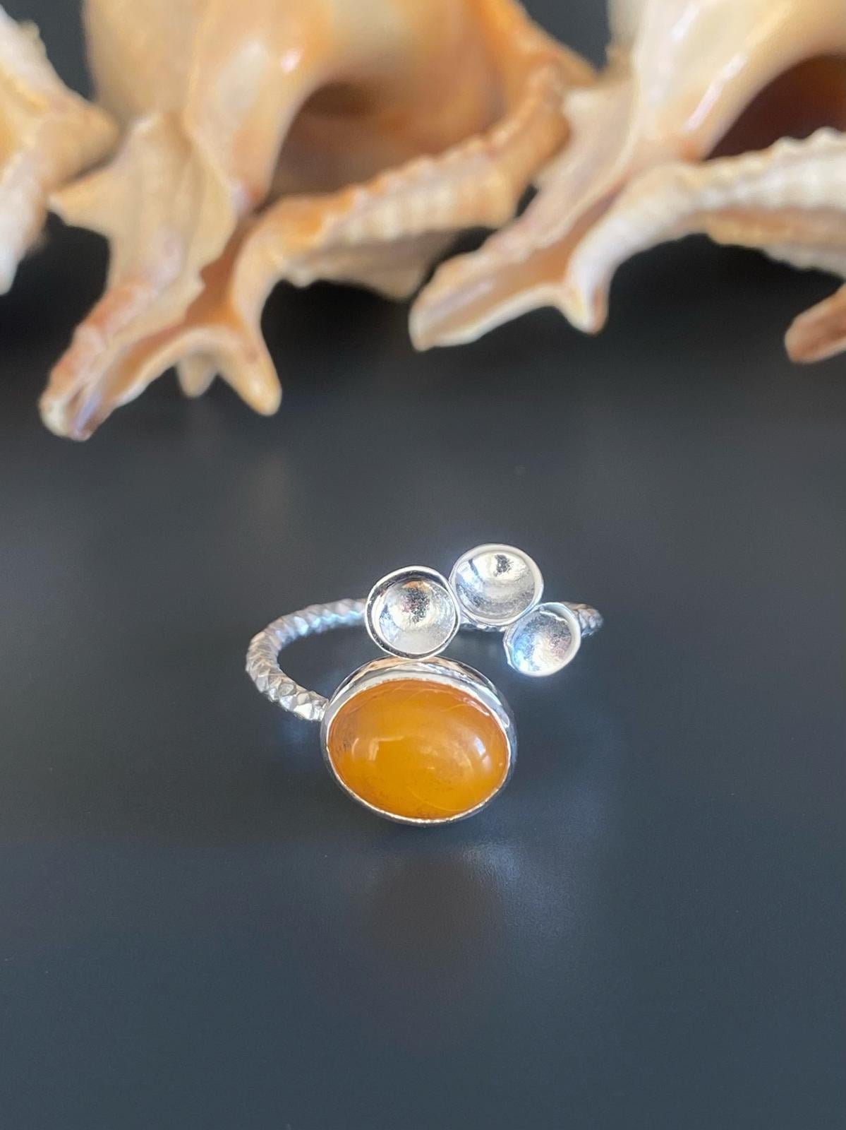 Oval Kehribar Yüzük