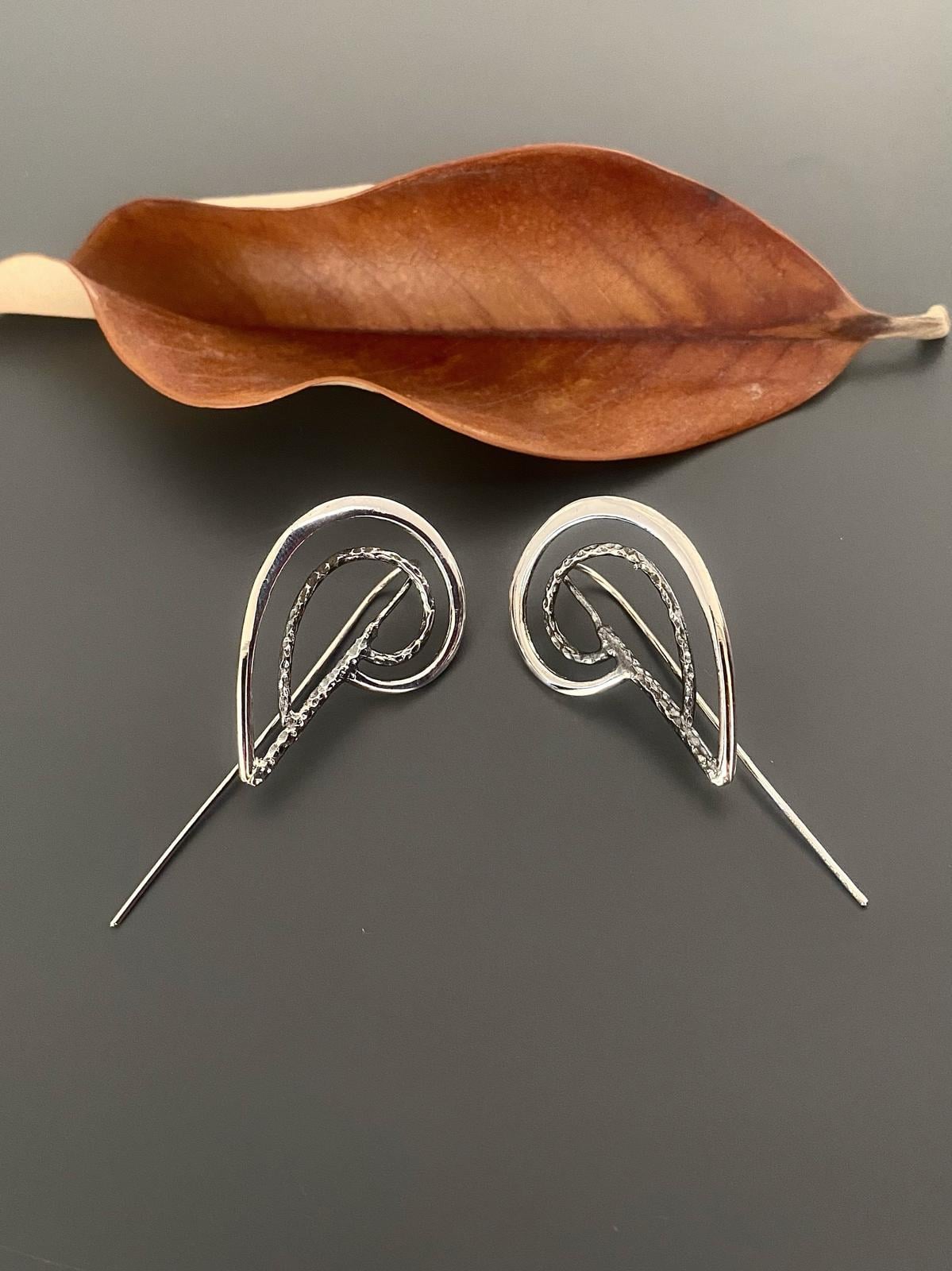 El Yapımı Tel Damla Küpe